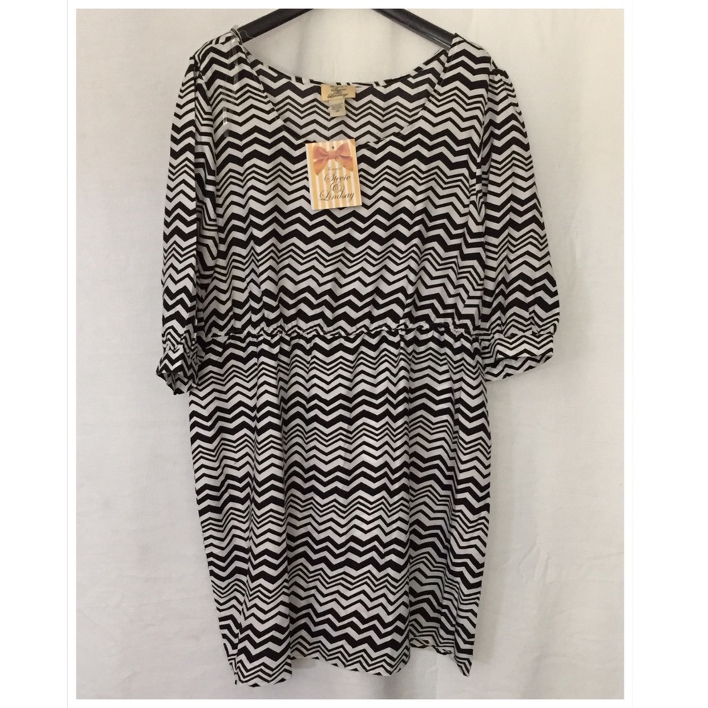 Zig zag tie waist dress